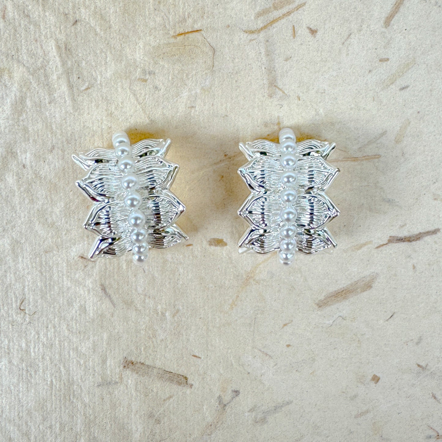 BEADED LOTUS EARRING