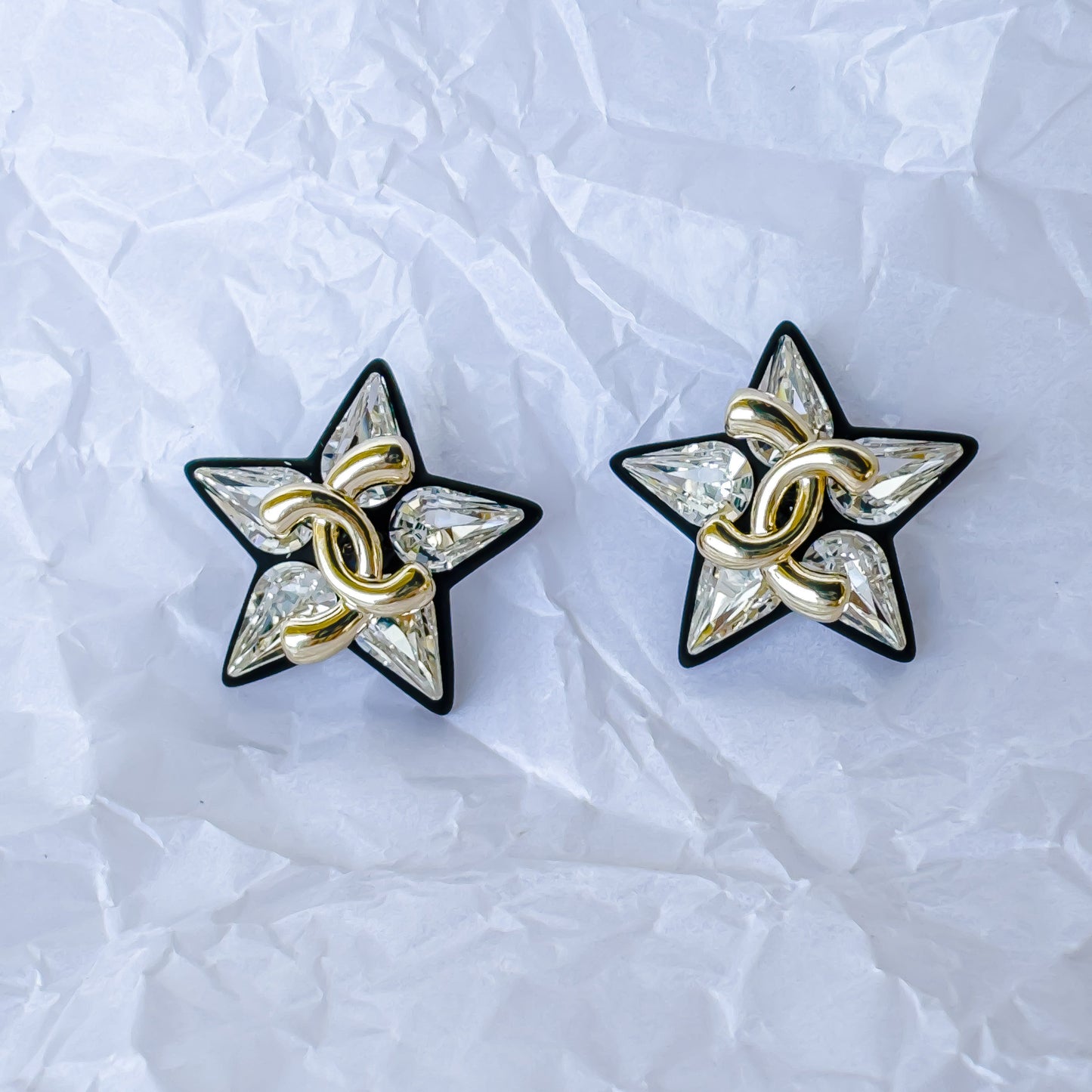 BLACK X STAR EARRING