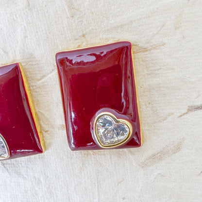 BOX HEART EARRING