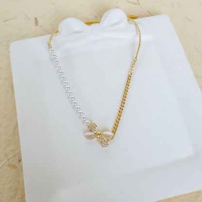 PEARL BOW ADJUSTABLE BRACELET