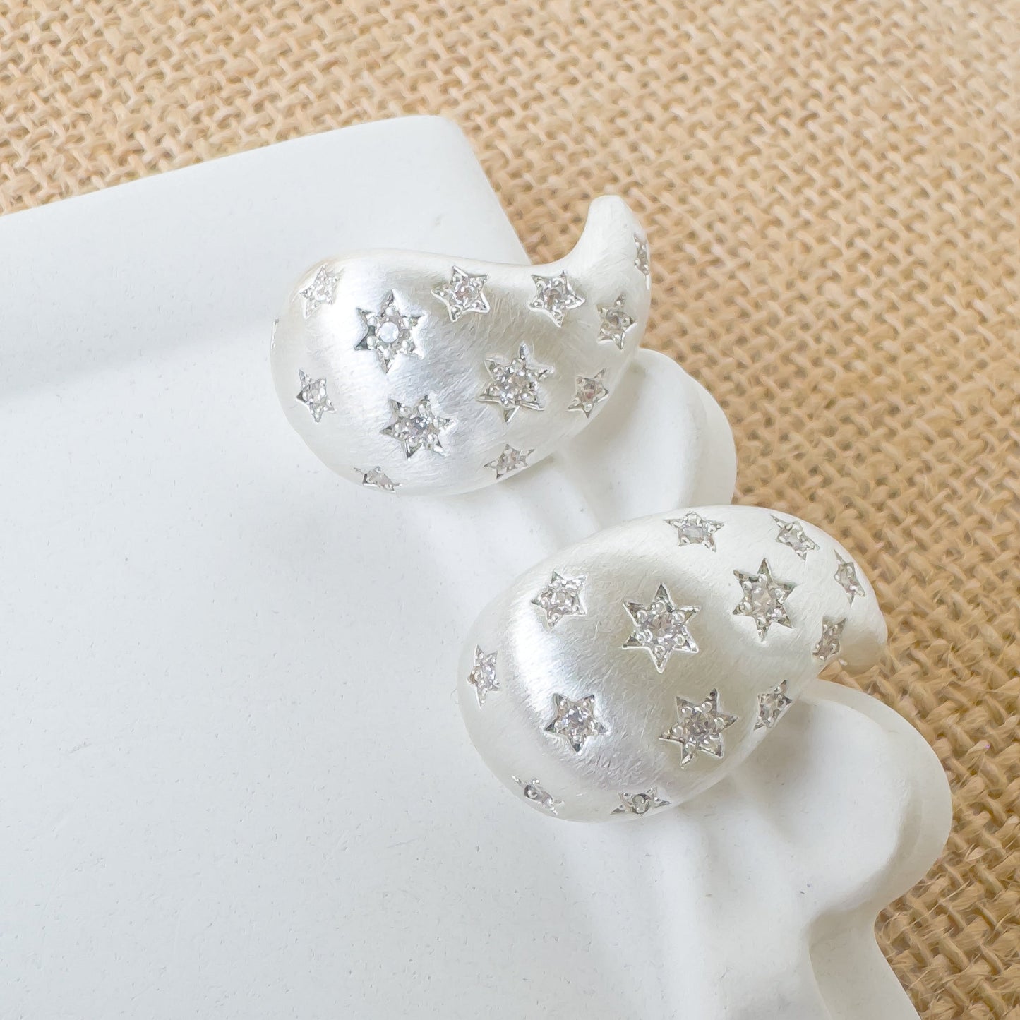 STAR SILVER DROP EARRING