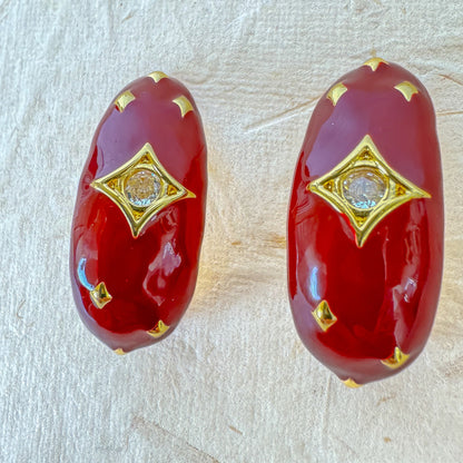 SEMI HOOP STAR EARRING