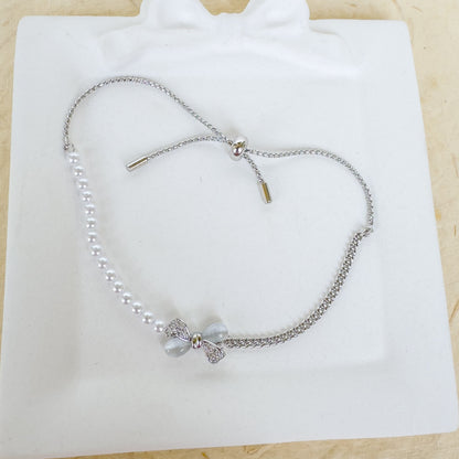 PEARL BOW ADJUSTABLE BRACELET