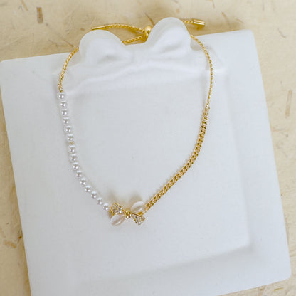 PEARL BOW ADJUSTABLE BRACELET