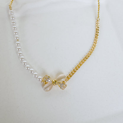 PEARL BOW ADJUSTABLE BRACELET