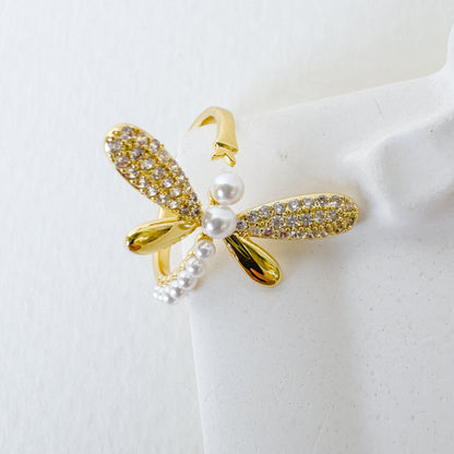 GEM BUTTERFLY ADJUSTABLE RING
