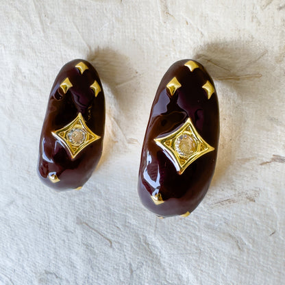 SEMI HOOP STAR EARRING