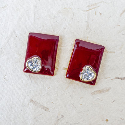 BOX HEART EARRING