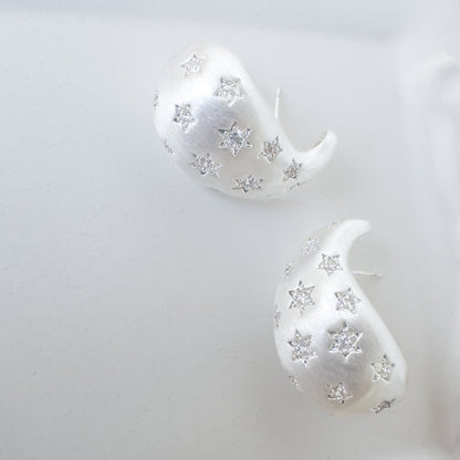 STAR SILVER DROP EARRING