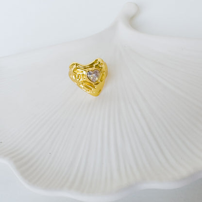 DIAMOND HEART ADJUSTABLE RING