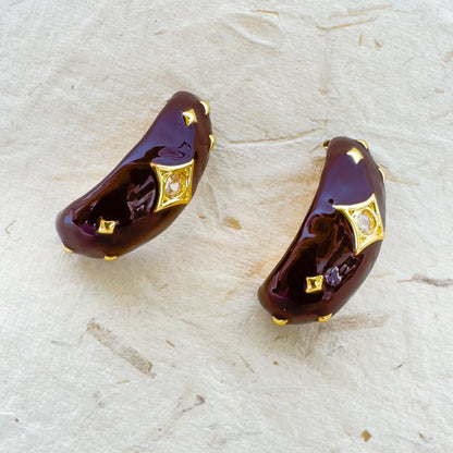 SEMI HOOP STAR EARRING