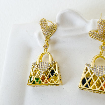 MULTI DIAMOND PURSE EARRING