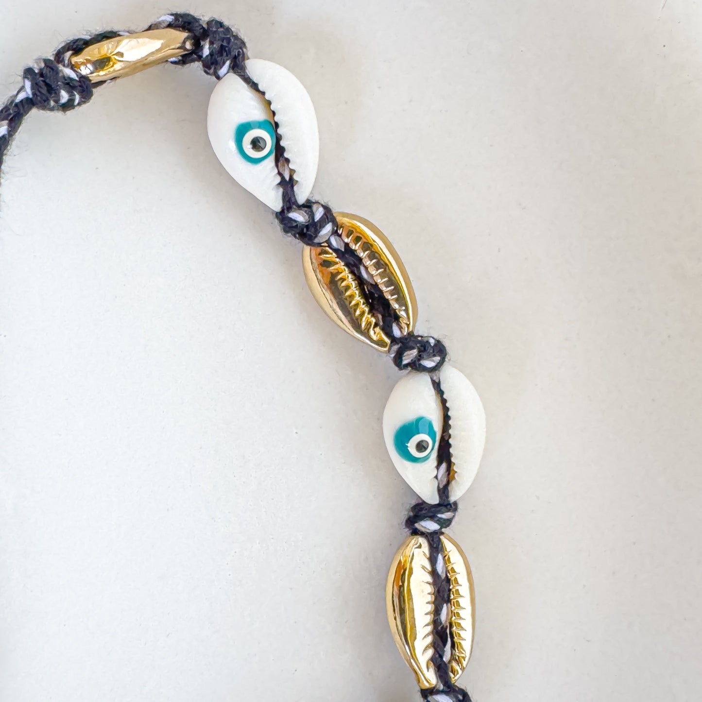 EVIL EYE SHELL ADJUSTABLE ANKLET