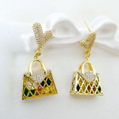 MULTI DIAMOND PURSE EARRING