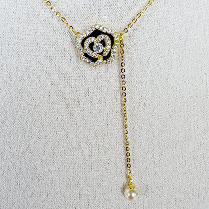 BLACK ROSE NECKLACE