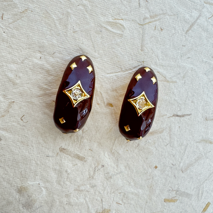 SEMI HOOP STAR EARRING