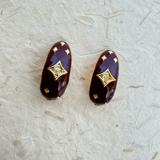 SEMI HOOP STAR EARRING